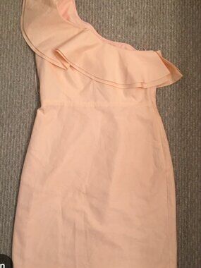 J. Crew Pink One-Shoulder Ruffle Sheath Dress